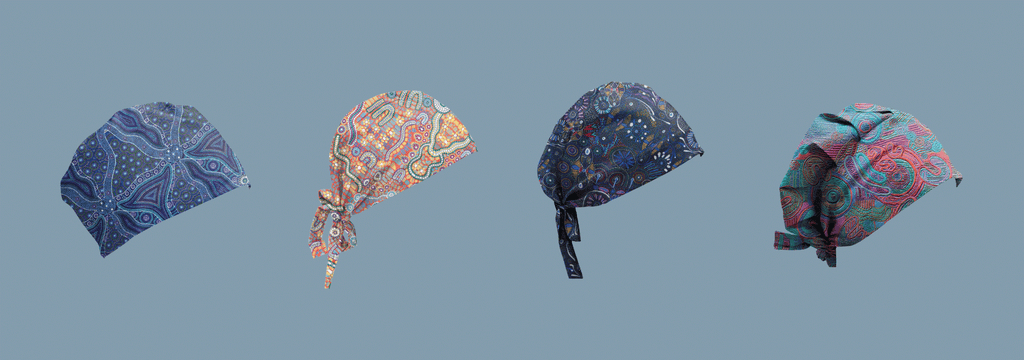 Indigenous Print Patterned Scrub Caps