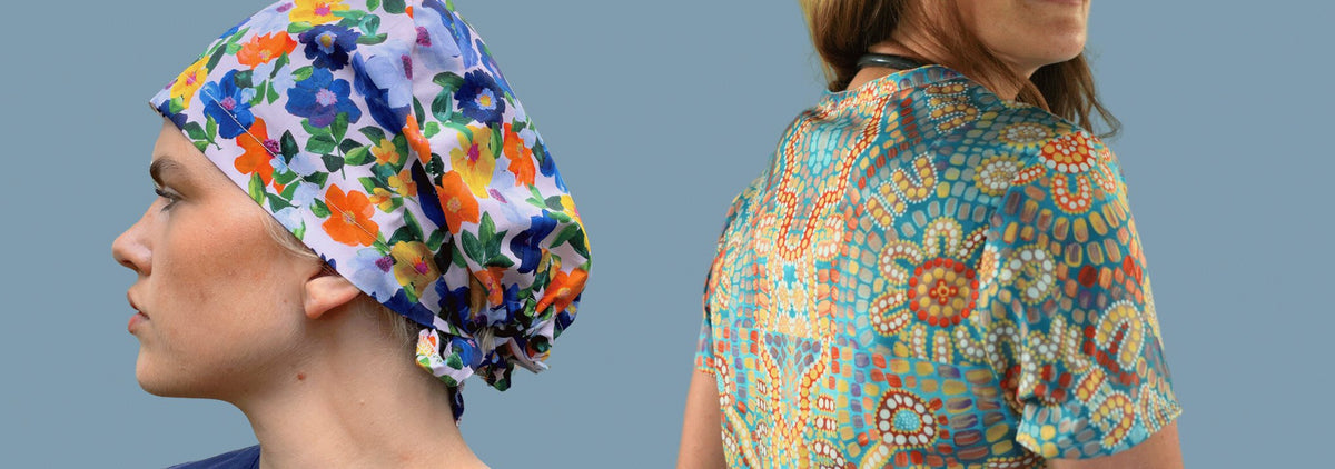 Patterned Scrubs Australian Patterned Scrub Tops and Caps Hunter Scrubs