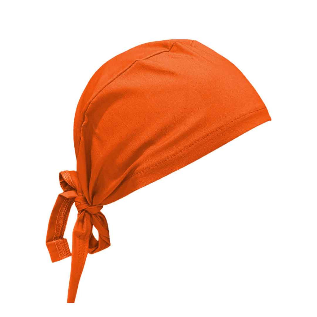 Orange ACORN standard Tie Back Scrub Cap for medium length hair