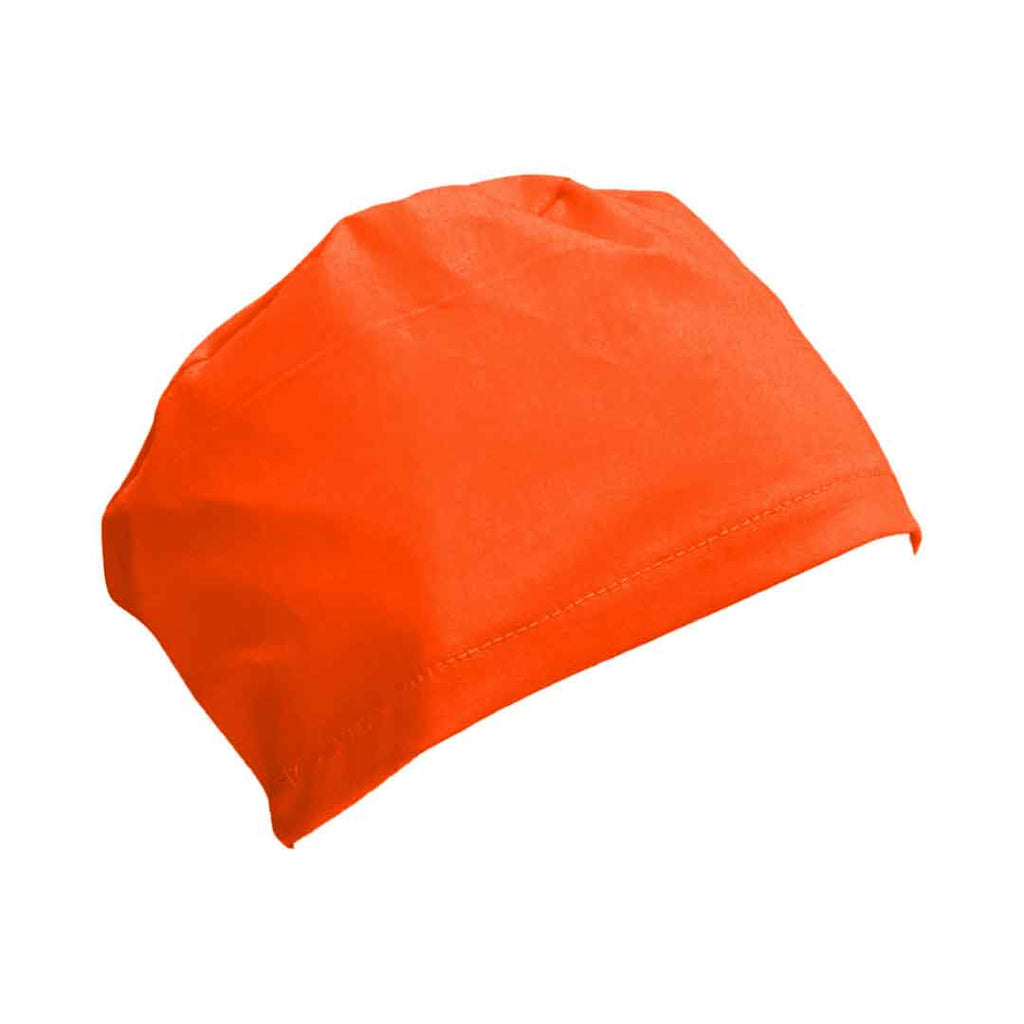 Orange ACORN standard elastic back Scrub Cap for shorter hair