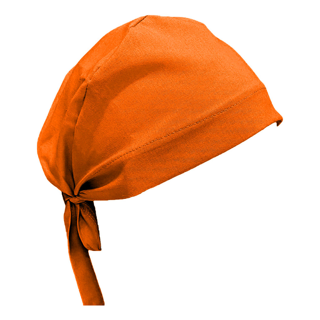 Orange ACORN standard custom scrub cap for long hair