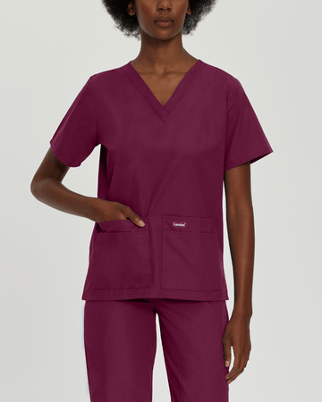 Wine coloured nurses scrubs