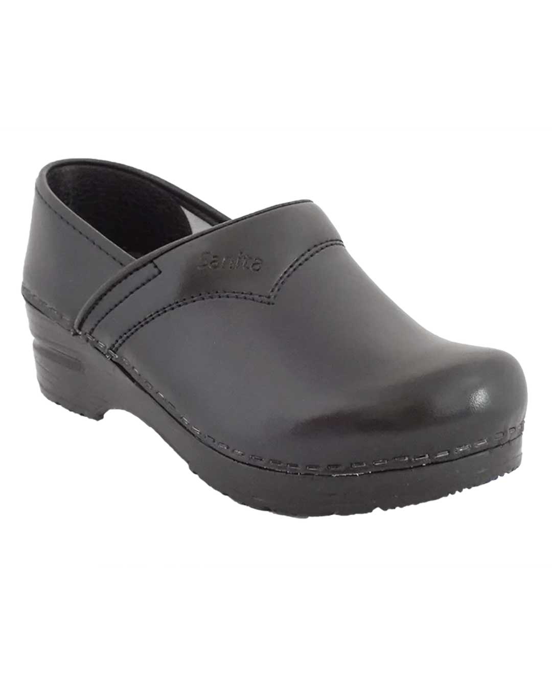 Sanita San Flex Closed Black Leather Clog – Hunter Scrubs