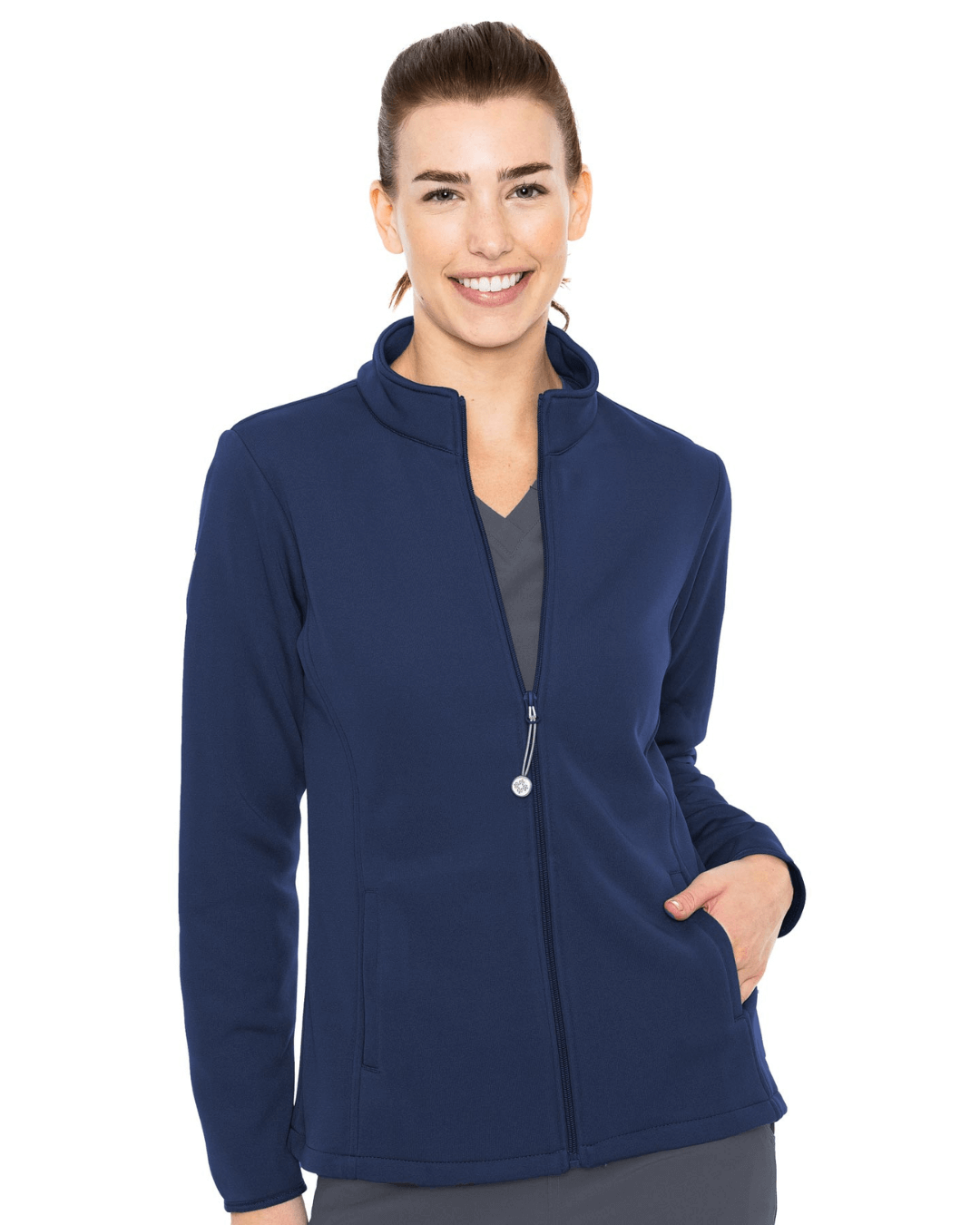 Medcouture Women s Navy Scrub Jacket 8684 Hunter Scrubs
