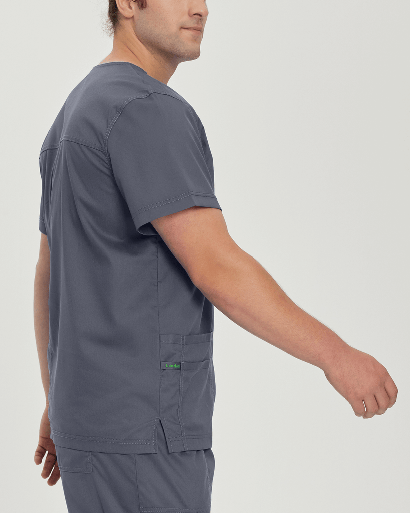 Comfortable steel grey scrub tops for men